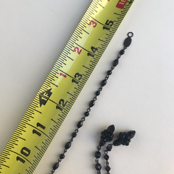 Black tassel choker. Liz Claiborne 15” length with 9” tassels - Picture 7 of 11
